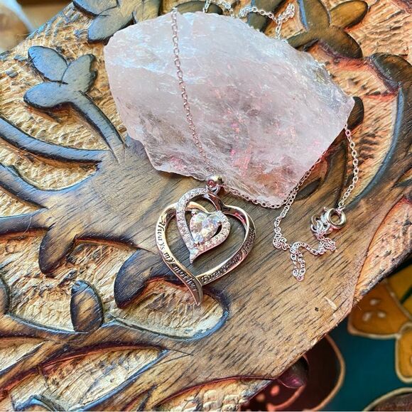 Always My Mother Forever My Friend Sterling Silver CZ Necklace - Picture 7 of 7